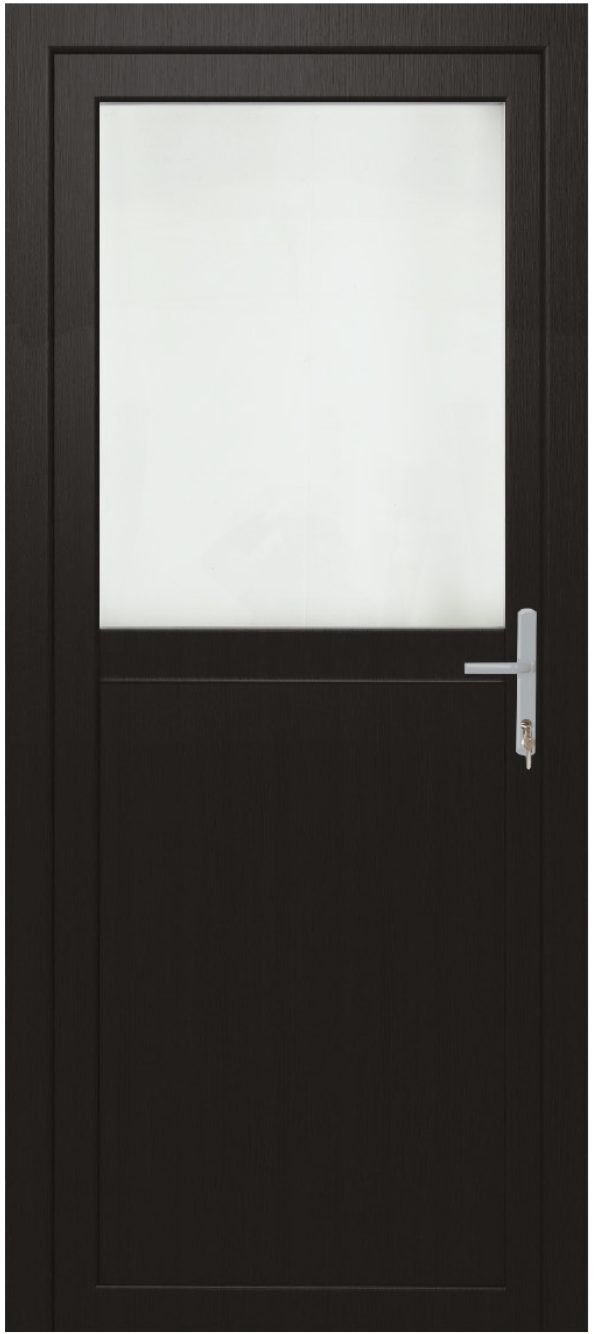 PVC BUITENDEUR ANTRACIET - HALFGLAS