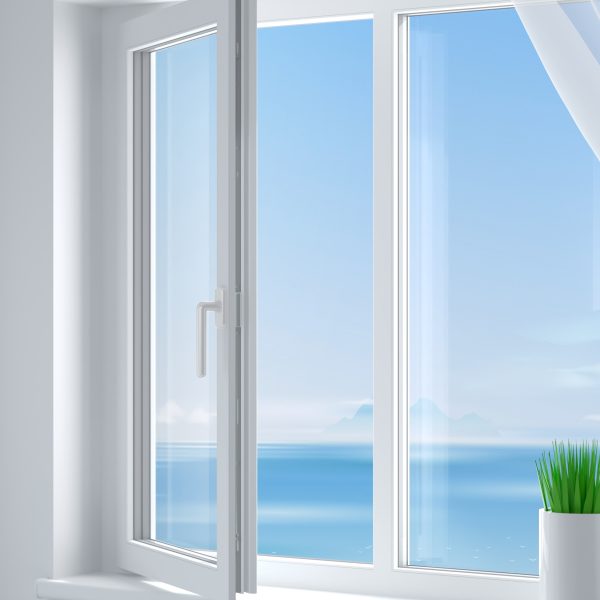PVC DRAAI- EN KIEPRAAM 2 VLEUGELS WIT H980 x B1260 - Afbeelding 2